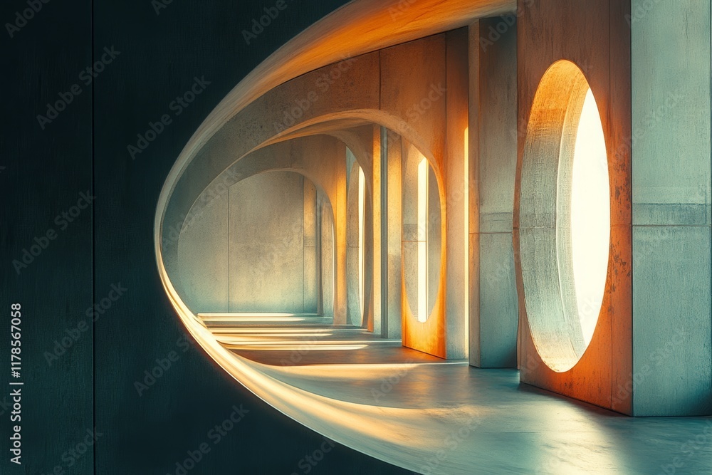 Poster explore a captivating abstract light concept showcasing creative architectural design. this image fe