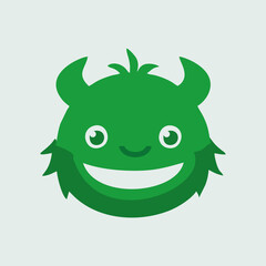 green monster face vector design