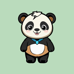 baby panda cute face vector design animal
