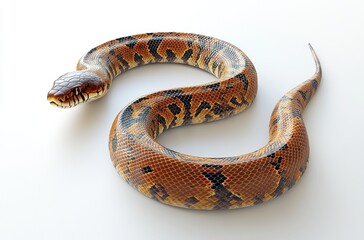 Obraz premium Realistic depiction of a snake exhibiting vibrant patterns and colors showcasing its natural beauty, perfect for wildlife or nature-related projects and educational materials.