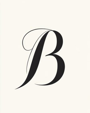 Elegant Script Letter B Design  
