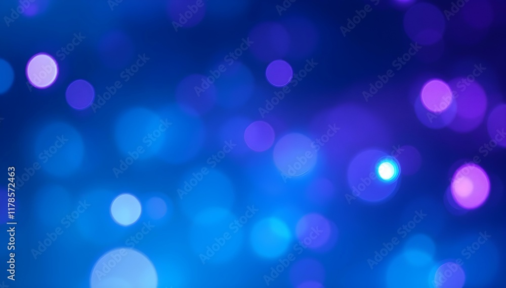 Poster blue background with glowing dots bokeh style. blue background, in a futuristic style. light dots an