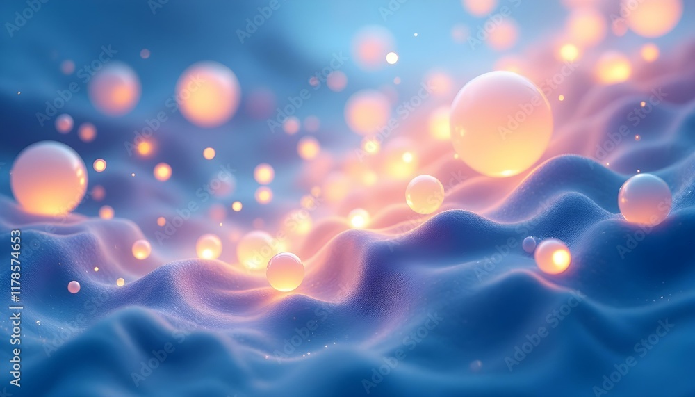 Poster abstract blue background with 3d glowing polygonal shapes. futuristic metaverse digital cubes block 