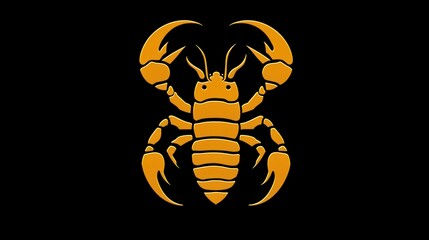 Obraz premium Golden stylized scorpion on black background.