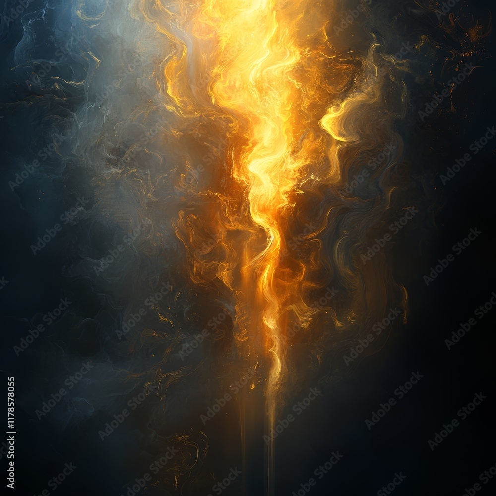 Poster this stunning image showcases a luminous light effect with radiant golden hues set against a dark ba