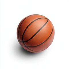 Fototapeta premium Realistic Basketball on a Clean White Background Ideal for Sports, Fitness, and Athletic Themes in Marketing Materials and Media Presentations