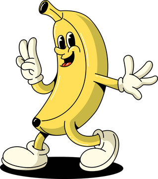 Retro Banana Characters