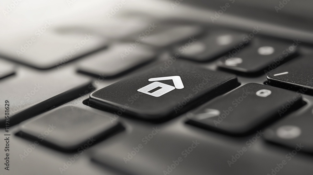 Poster close-up of keyboard with home key.