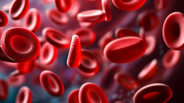A multitude of red blood cells suspended in the air, creating a captivating scene, Human red blood cells in a magnified view