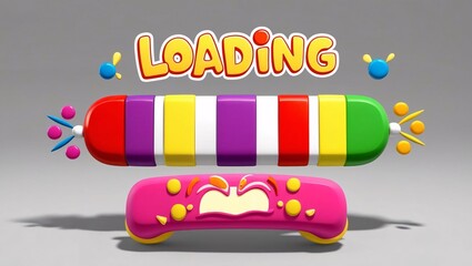 Cartoonish Playful UI Loading Bar Design for Creative Digital Projects