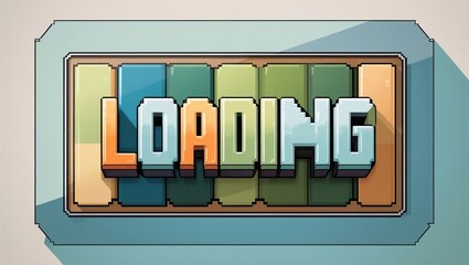 Obraz premium Retro Themed Loading Bar for User Interface Design with Bright Colors