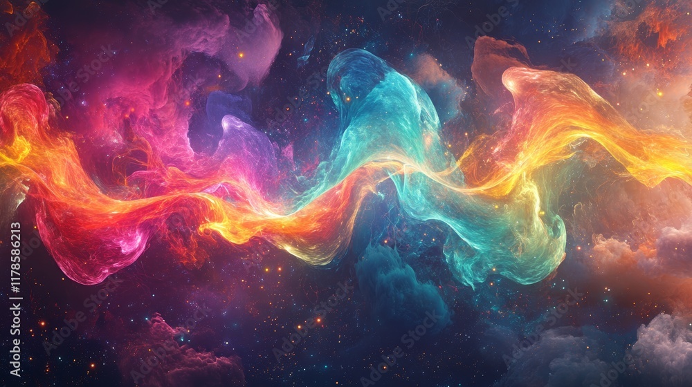 Aufkleber explore a vibrant and colorful abstract graphic that embodies dynamic movement and realistic element
