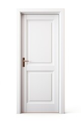 Modern white wooden door interior elegant handle.