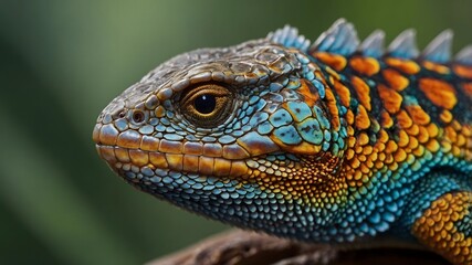 Fototapeta premium Allan's Lerista in Close-Up, Focusing on Its Intricate Scales and Vivid Coloration