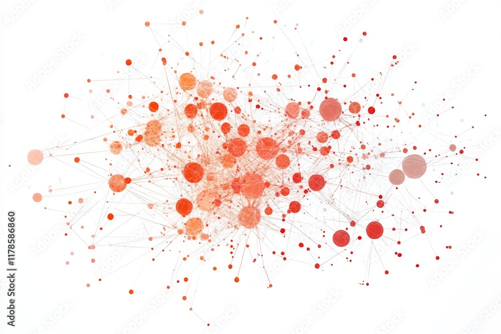 Poster abstract network illustration representing big data connections and interactions in a conceptual des