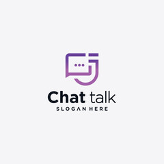 J letter speech bubble icon, chat logo vector illustration logo ,chat app vector communication logo.