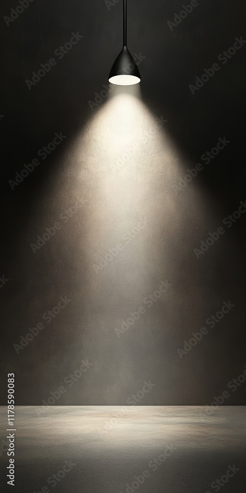 Poster this image features a dramatic light beam illuminating a generous empty space area, creating an intr