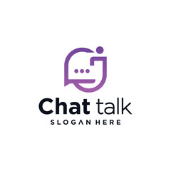 J letter speech bubble icon, chat logo vector illustration logo ,chat app vector communication logo.