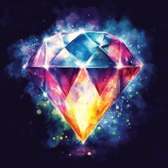 A colorful diamond is the main focus of this image
