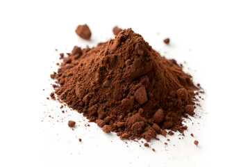 Chocolate powder isolated on white background