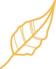 line art design illustration of leaf, flower, and ginkgo