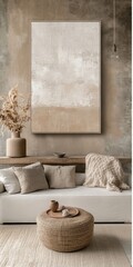 A white couch is in a living room with a coffee table in front of it. A vase with flowers is on the table