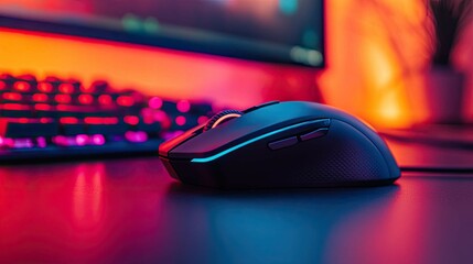 A mouse designed with a low profile for comfort during long hours of use