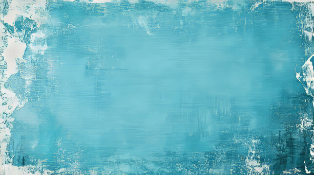 A blue textured background with white space for text, distressed edges, grunge texture, vintage paper, light teal, and dark gray.