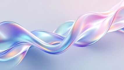Abstract design, wavy colorful shape, 3d render