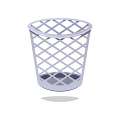 Obraz premium Round wastebasket vector isolated on white background.