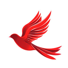 Fototapeta premium Red Bird Vector Illustration Isolated on Transparent Background