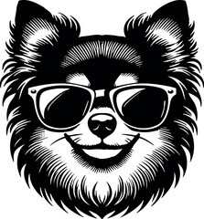 Chihuahua Dog Face Vector Black Silhouette EPS File - Pet Design, T-Shirt Graphic, Cricut Art