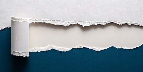 Abstract Torn Paper Texture with Deep Blue Background and Shadow V8