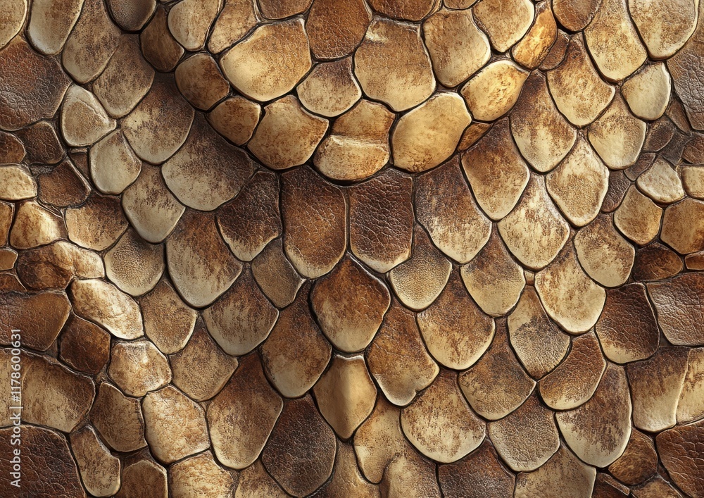 Aufkleber detailed close-up of naturally textured scales in earthy tones showcasing a unique pattern of shapes