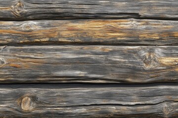 Weathered Gray and Brown Horizontal Wooden Planks