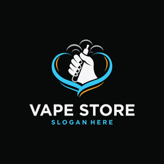 shop logo. E-cigarette shop logo. design for future e-cigarette and logo.