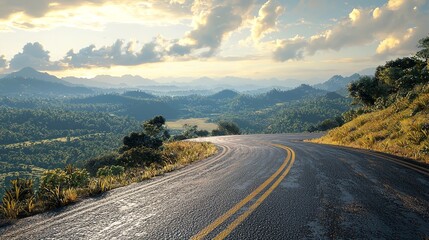 Bumpy Asphalt Road on a Hill in Lampang, Thailand in 16K Resolution