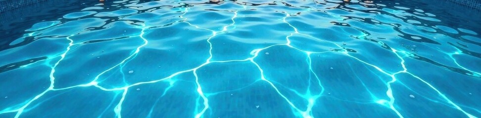 Obraz premium Turbulent blue water, ripped surface, swimming pool ripples, texture, shadow, refreshing