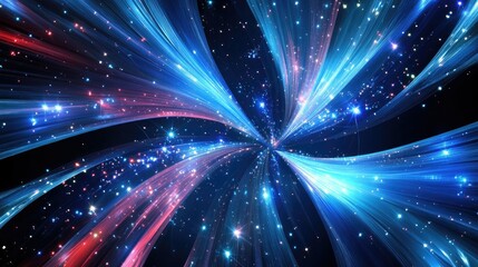 Obraz premium A sparkling abstract background with fireworks, representing the joy and celebration of both Christmas Eve and th of July, perfect for festive card designs.