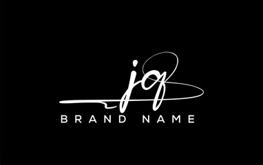 JQ letter beauty handwriting vector logo