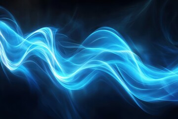 Obraz premium Abstract Blue Light Waves Flowing Smoothly