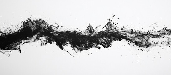 Obraz premium Abstract Ink Wash Painting: A Monochromatic Expression of Fluid Dynamics