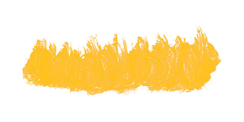 Fototapeta premium Horizontal yellow brush strokes on transparent background