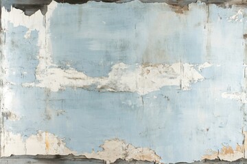 Obraz premium Aged Blue Wall with Peeling Paint and Texture