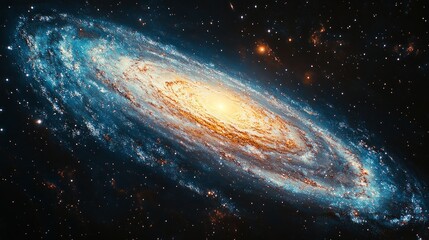 A vibrant galaxy showcasing swirling stars and cosmic dust in deep space.