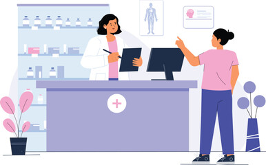 Patient Care and ICU Treatment Illustration A hospital room scene with medical equipment and healthcare professionals attending to a patient.