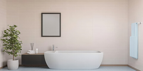 Modern bathroom design featuring a freestanding tub and minimalist decor for relaxation