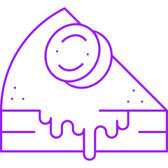 Slice of Cake I icon single vector illustration