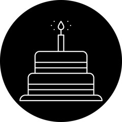 Cake I icon single vector illustration