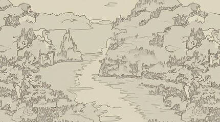 Obraz premium Designer Wallpaper in Classic Landscape Style